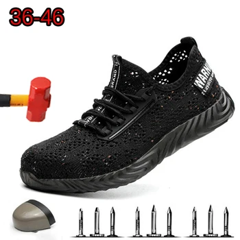 

Safety Shoes Brand Summer Lightweight Steel Toecap Unisex Work Safety Boots Breathable Men Women Shoes Plus Size Safety Shoe