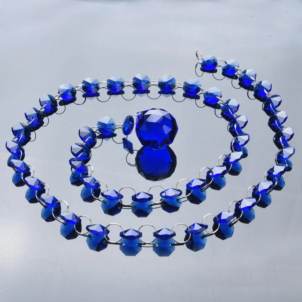 Синий цепочка со стразами кулон для шторы 30 мм граненый шар кристалл висит часть люстра Свадебный декор орнамент дома орнамент