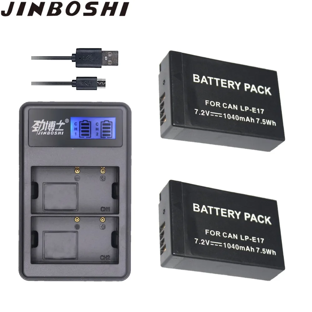 

2Pcs/lots LP-E17 LP E17 camera Li-ion Battery+LCD USB Charger for Canon EOS M3 M6 200D 750D 800D 8000D 760D T6i T6s Kiss X8i