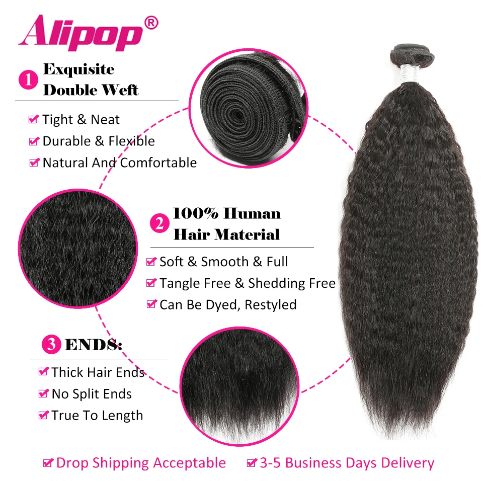 Kinky Straight Hair Bundles Brazilian Hair Weave 1 3 4 Bundles Remy Yaki Human Hair Extensions 8-28 Inch Bundles Deals ALIPOP Kinky Straight Hair Bundles Brazilian Hair Weave 1 3 4 Bundles Remy Yaki Human Hair Extensions 8-28 Inch Bundles Deals ALIPOP
