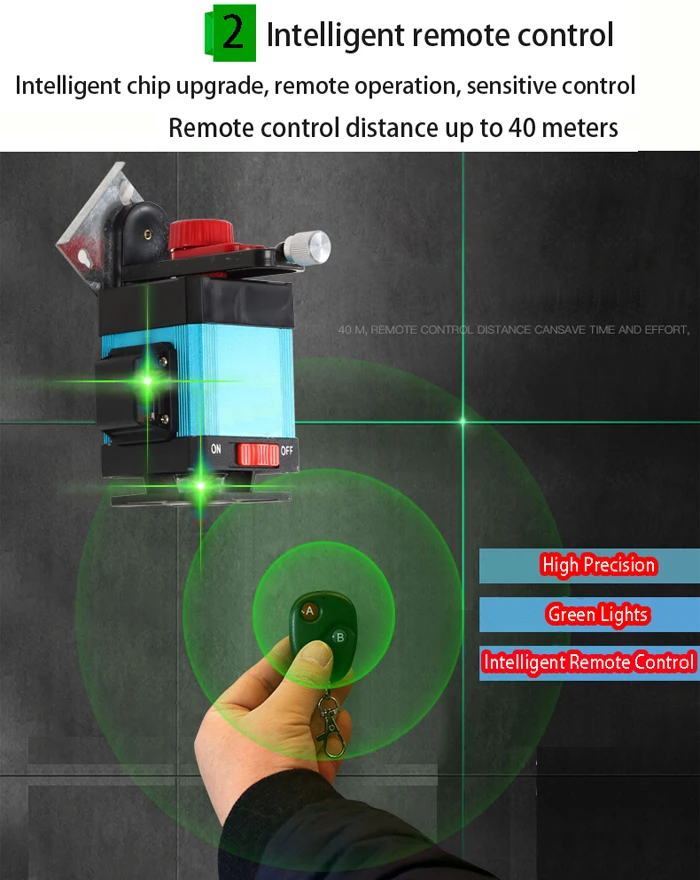 12 линий 3D зеленый светильник уровень инструмента 360 Высокая точность плоское бликовое покрытие напольный уровень наземная линия с пультом дистанционного управления