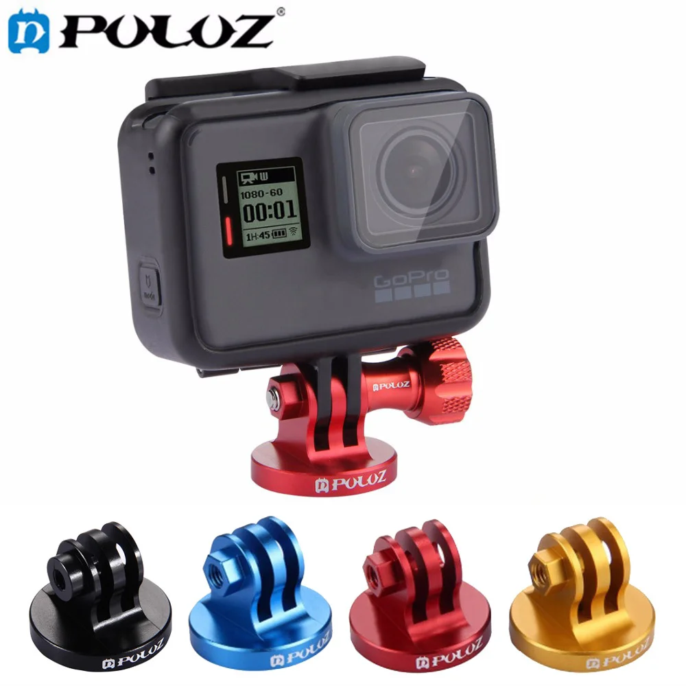 

For Go Pro CNC Aluminum Alloy Tripod Mount Base Tripod Adapter for GoPro HERO 5 4 3+ 3 2 1 SJ4000 for Xiaomi Yi Sports Camera