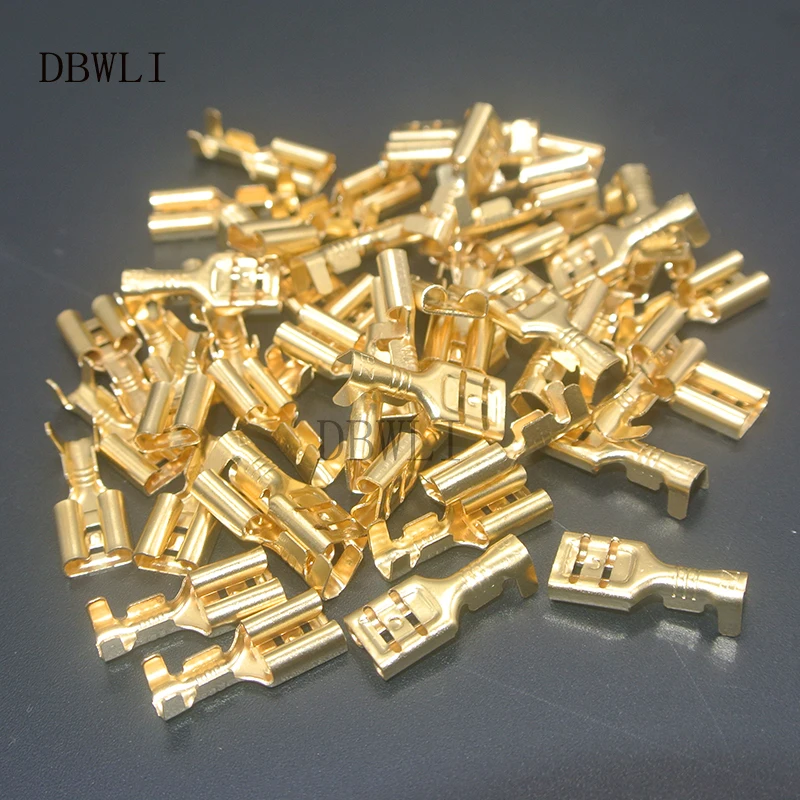 Quick Disconnect 6.3mm Brass Crimp Terminal Cable Female Spade