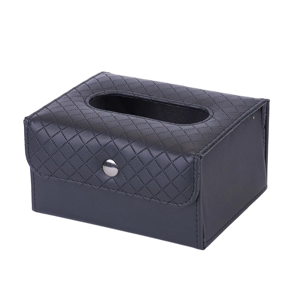 

PU Leather Car Tissue Box Foldable Paper Case Cover Rectangular Holder for Car