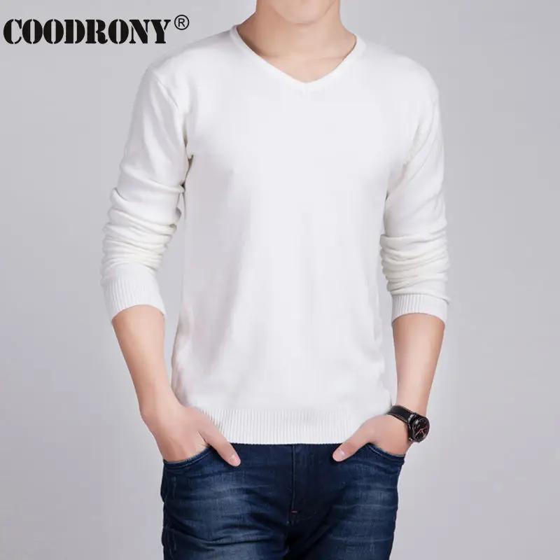 HS Solid Color Pullover Men Wool & Cashmere Sweater Men