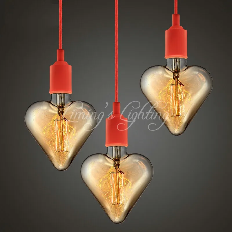 Heart shade Incandescent Filament Bulbs Vintage LED Light Bulbs E27