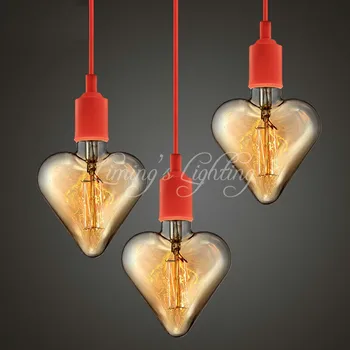 

Heart Shade Incandescent Filament Bulbs Vintage LED Light Bulbs E27 Antique Glass 40W 220V Edison Bulb Lamp Home Decoration