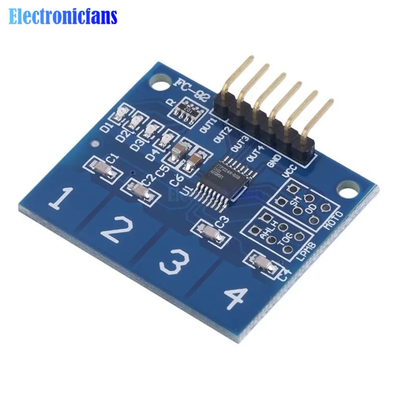 

2pcs TTP224 4- Channel Digital Touch Sensor Module Capacitive Touch Switch Button New