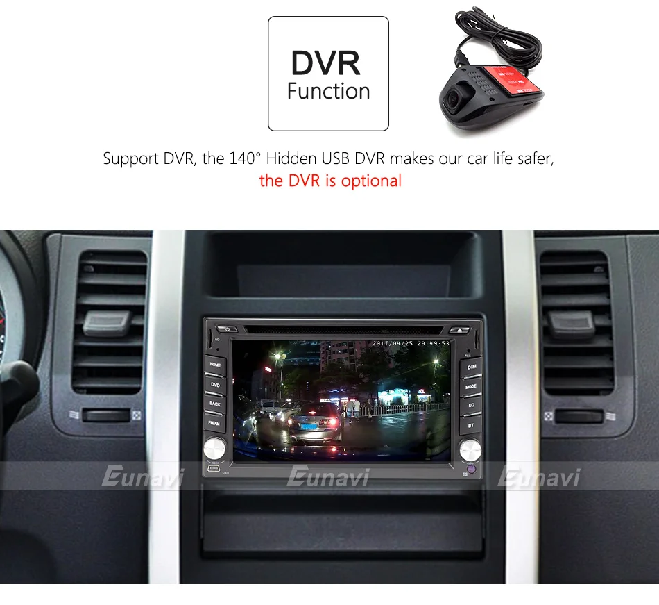 Discount Eunavi 2 Din Android 8.1 TDA7851 Universal Car DVD Radio Multimedia Player Video Stereo GPS Navigation USB WIFI free camera BT 9