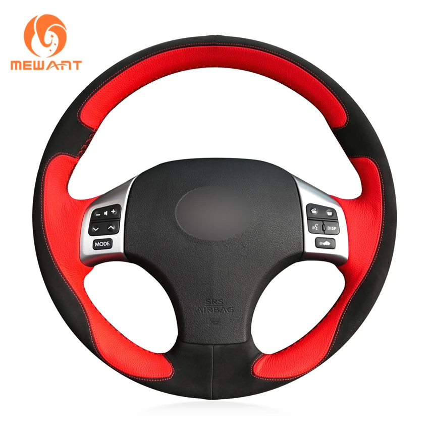 

MEWANT Red Leather Black Suede Car Steering Wheel Cover for Lexus IS IS250 IS250C IS300 IS300C IS350 IS350C F SPORT 2005-2011