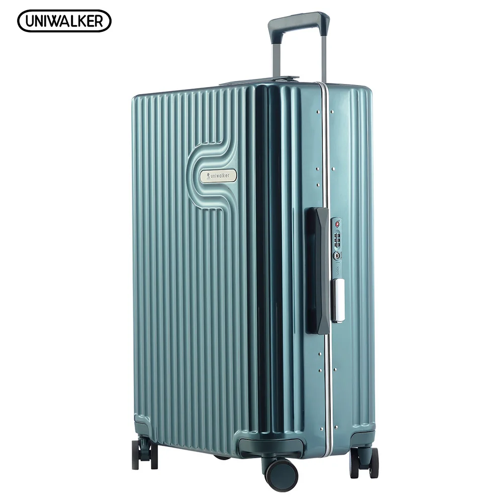 

UNIWALKER 100% PC 20''24''26'' Inch Rolling Luggage Aluminium Frame Suitcase Trolley Solid Travel Bag Spinner Wheels TSA Lock
