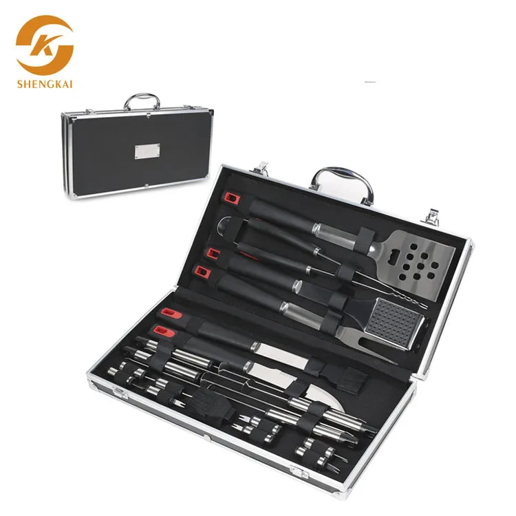 

Free shipping Manufacturer's Direct Sale Stainless Steel Baking Tools Set with Plastic Handles 19 Sets of Suitcase Baking Tools