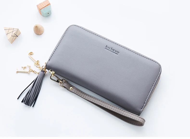 Tassel Wristband Women Wallet Many Departments Female Wallets Brand Designer Ladies Long Clutch Purses Phone Pocket Card Holder