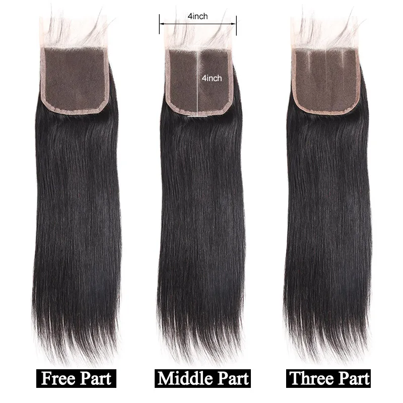 Ishow синтетическое закрытие шнурка малазийские прямые волосы человеческие волосы Закрытие с волосами младенца свободный Средний три части 1 шт./лот не реми волосы