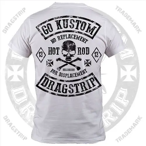Одежда Байкерский патч белый горячий стержень t'shirt тату rocker greaser top | Мужская