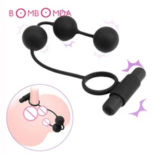 2 in 1 Anal Butt Plug Male Masturbators Delayed Ejaculation Cock Ring Prostate Massager Anal Pull Beads Erotic Sex Toys For Men
