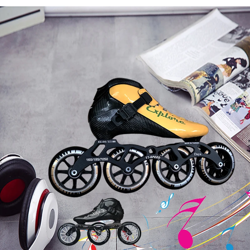 3X125 ملليمتر/4X110 ملليمتر بالغين الاطفال مضمنة سرعة أحذية التزلج على الجليد ل رجل امرأة ألياف الكربون التمهيد 125 ملليمتر 110 ملليمتر 100 ملليمتر 90 ...