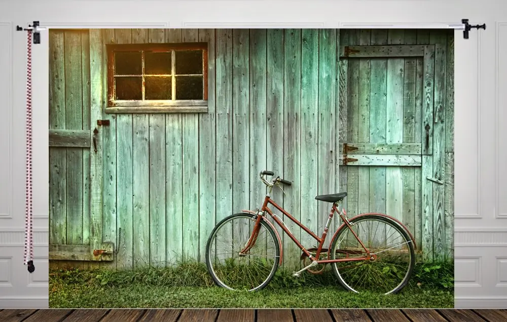 

5x7ft Backdrop Green Wooden Wall Photography Backdrop Background