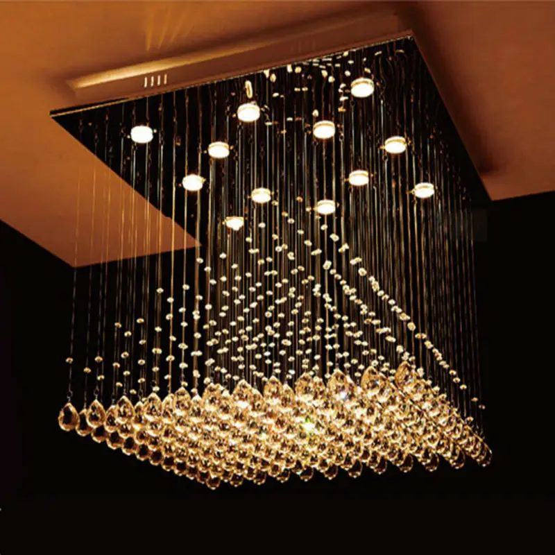 Luxury Large Modern Crystal Chandelier Lights Square 800mm Pyramid Luxury Large Modern Crystal Chandelier Lights Square 800mm Pyramid Style Luminaire Decoration Er Pendant Lamp Chandeliers In From