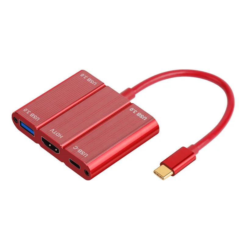 

5 in 1 Type C To 4K UHD HDMI Adapter Converter With USB3.0 USB-C Charger Adapter For Laptop Phone Projector