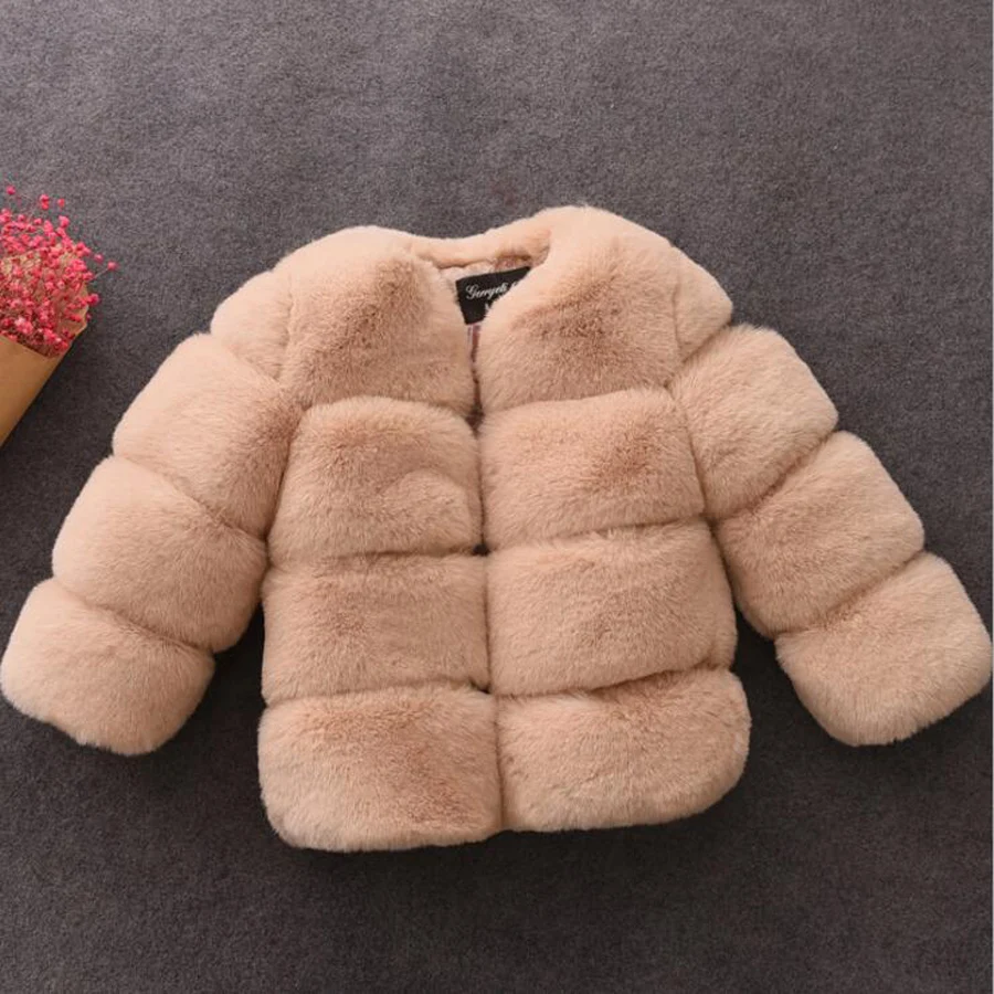 Winter Girls faux fur Coats fashion Children winter Jackets for girls clothes Kids Outerwear fur Jackets warm princess coat