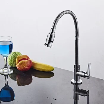 

Kitchen Basin Sanitary Ware Copper Shower Faucet 360 Degree Rotation Kitchen Sink Basin Water Hot and Cold Water Faucet