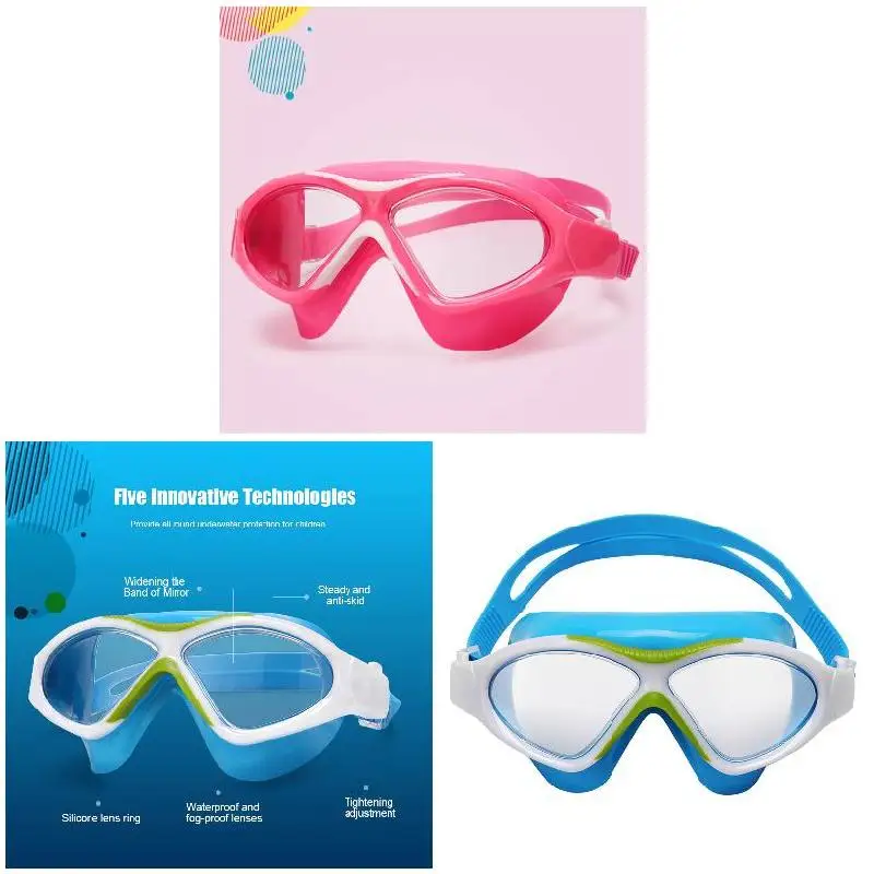 Детские очки для плавания HD анти-туман большая оправа плавать ming очки для детей мальчиков девочек DX88