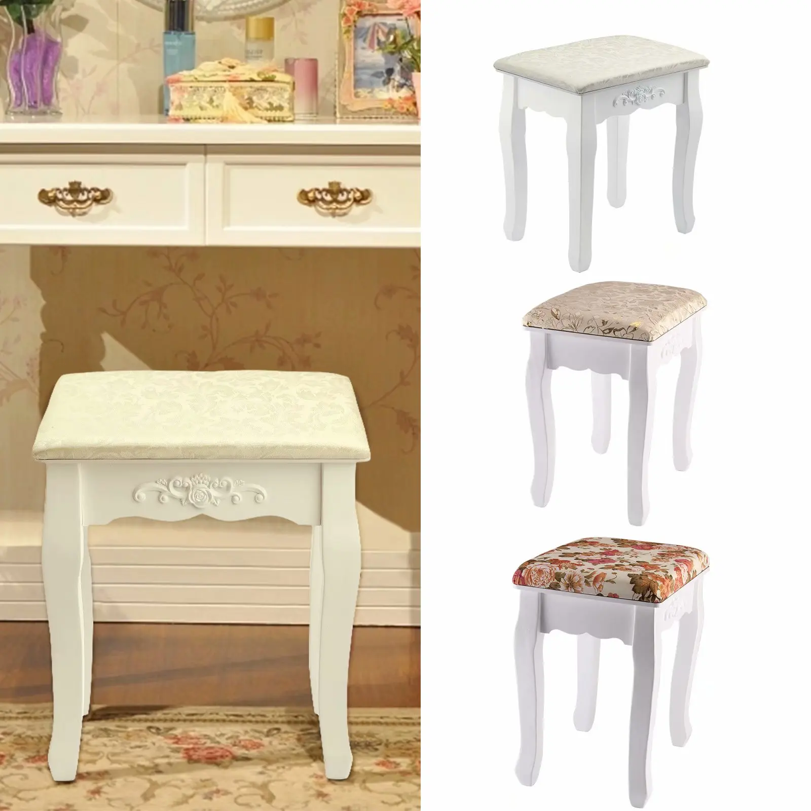  Dressing Piano Reading Table Stool Padded Chair Rest Makeup Seat Baroque Tocadores Para El Dormitor - 32979109019