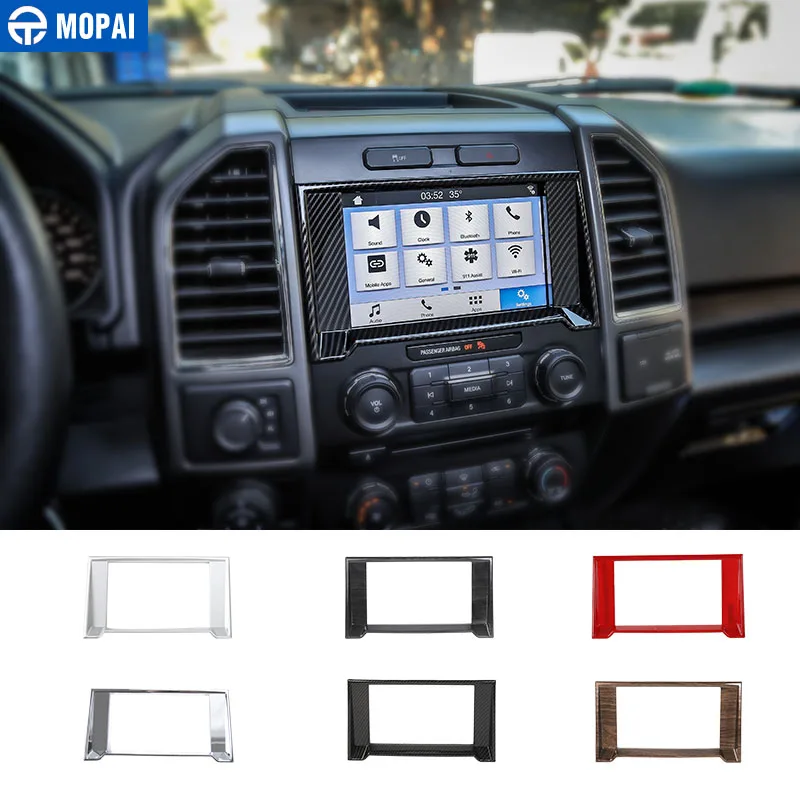 

MOPAI Interior Car GPS Navigation Panel Decoration Frame Ring Cover Stickers for Ford F150 2015 Up Car Accessories Car Styling