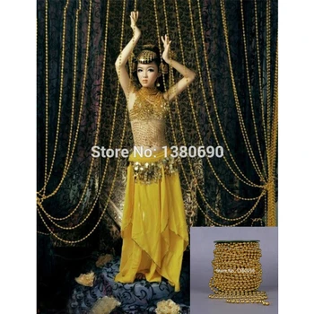 

25Meters Cotton line Artificial Pearls Beads Chain Garland Flowers Wedding Party Home Decoration Products Supply Gold/silver