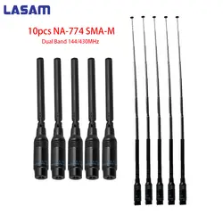 LASAM 10 шт. NA-774 SMA-M Мужской Для BF-UV3R TH-UV3R TH-UVF9 LT6100plus радиоантенна телескопическая складная Dual Band 144/430 мГц