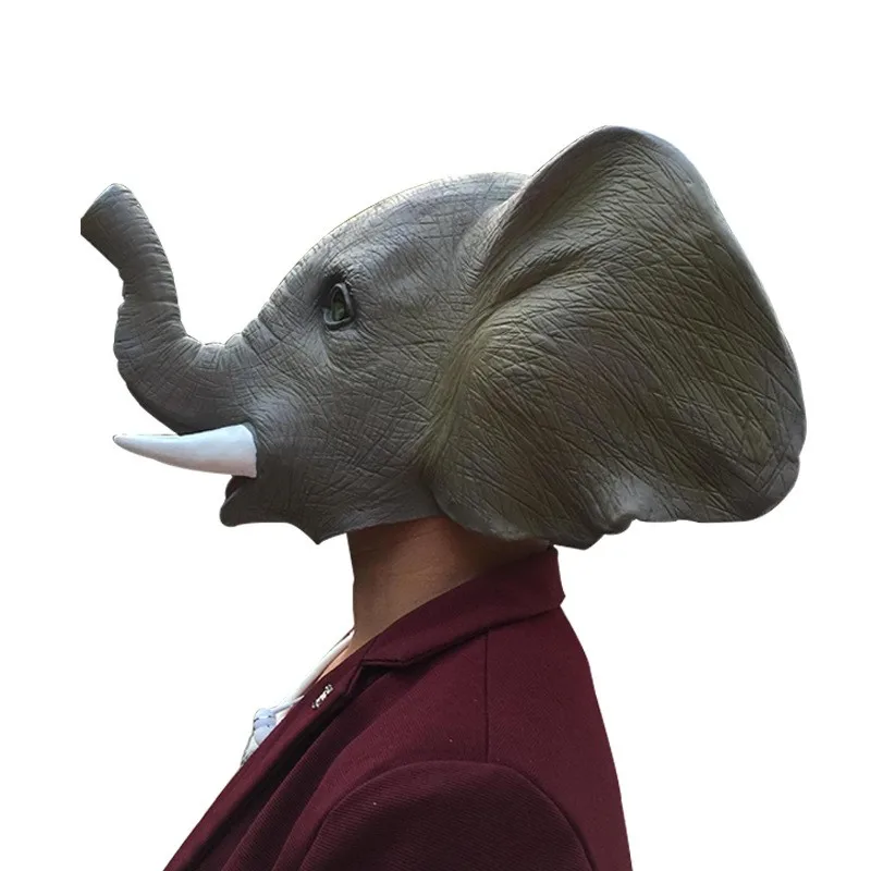 Halloween Props Adult Elephant Masks Animal Full Latex Masquerade