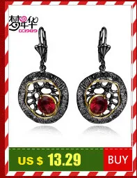 Dreamcarnival1989 New Arrive Women Luxury Unique Vintage Drop Earrings Black& Gold Contrast Siam Fuchsia Synthetic Cubic Zircon