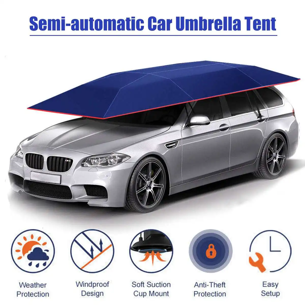 US $126.00 42x21M Portable Outdoor Car Tent Umbrella Roof Cover UV Protection Kits Car Cover Umbrella Sun Shade