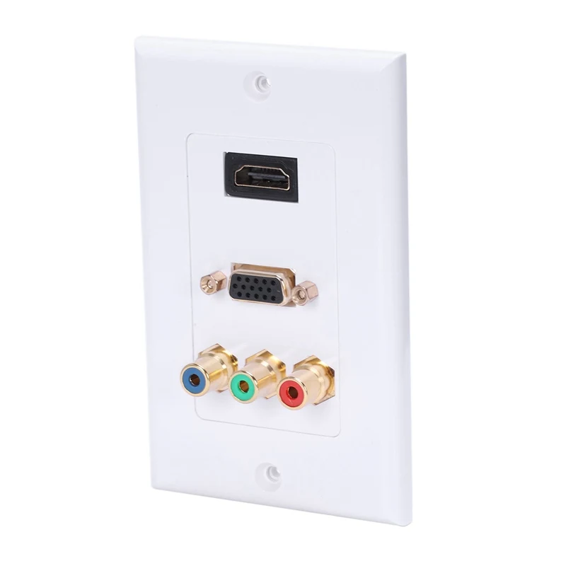 

Hdmi Vga 3 Rca Panel Composite Three In One Integrated Multimedia Wall Panel Audio Video Socket Wall Plate Panel