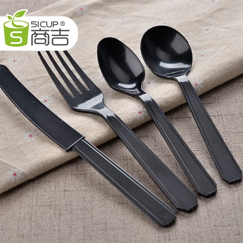 Disposable Plastic Spoon Knife and Fork Handle Western style Food