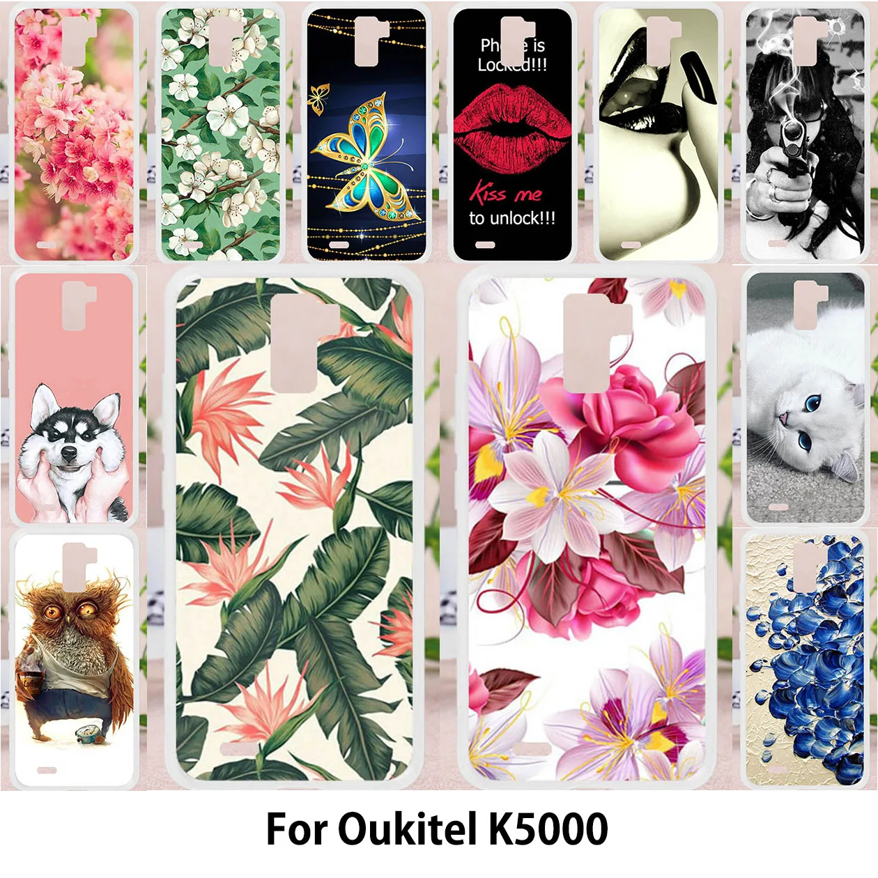 

Phone Bumper For funda Oukitel K5000 Case For Oukitel K5000 Cover Soft Silicone Painting Cases Owl Cat Flower Cute Animals Shell