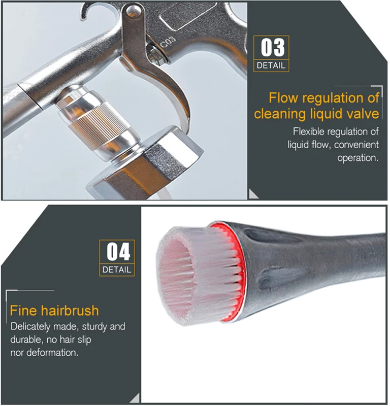 Tornador внутренний пистолет для глубокой очистки автомобилей с воздушным приводом Автомойка стальное оборудование Tornado пистолет