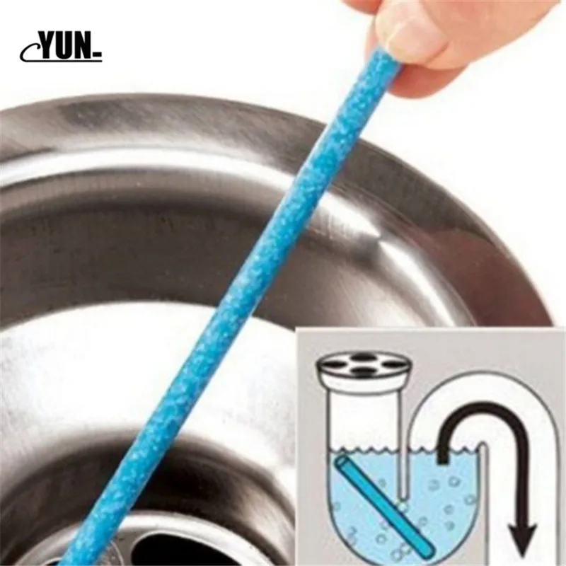12pcs Sticks Oil Decontamination The Kitchen Toilet Bathtub Drain Cleaner Sewer Cleaning Hair Clear Rod Convenient Sewer 6D (2)