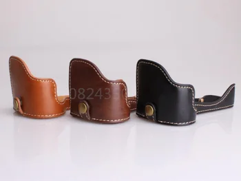 

Leather Camera case bag Half Body for Sony ILCE 6500 A6500 Camera Half Bag Bottom Case With Open battery Design Camera Strap