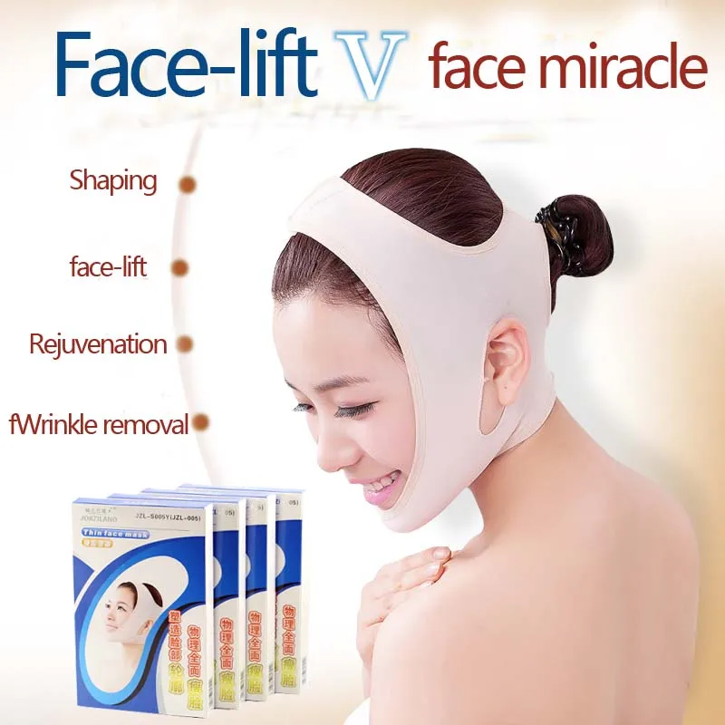 Facial face lift v face lifting compact bandage line carved postoperative recovery with massage