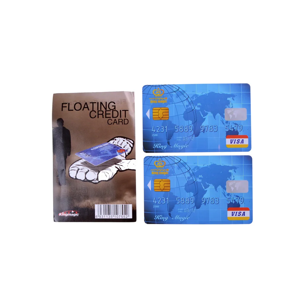 2 шт. Кредитная карта+ 1 шт. ПВХ прозрачный стержень плавающая Кредитная карта-фокусы, волшебные аксессуары, крупным планом, Satge магический реквизит