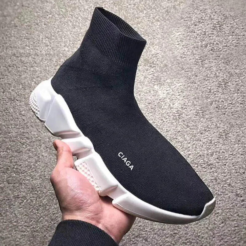 Online 2019 nuevo París velocidad calcetines de punto zapato Original de lujo zapatillas de entrenamiento de carrera hombres mujeres casual calcetín zapato