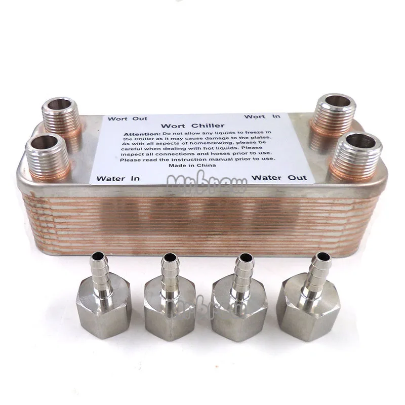 Охладитель пива для домашнего пивоварения 20 тарелок пластинчатый теплообменник