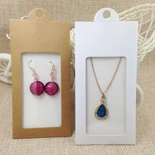 Крафт-колье карточка и повесить окно коробка Kraft/черный/белый 13,5X6,5 см серьги карты ifg коробка крафтовый с окошком коробка принять заказ