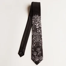 В европейском и американском стиле, комплект детской одежды высокого Уличный Скейтборд 7 см галстуки Мужская Черный металлический декор в виде черепов из розового золота крест «хип-хоп» для Галстуки для него и для нее