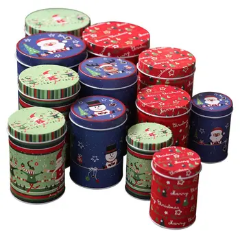 

Christmas Sweet Candle Biscuit Cookie Storage Box Tin Tea Coin Container Case Organizer Wedding Favor Decor