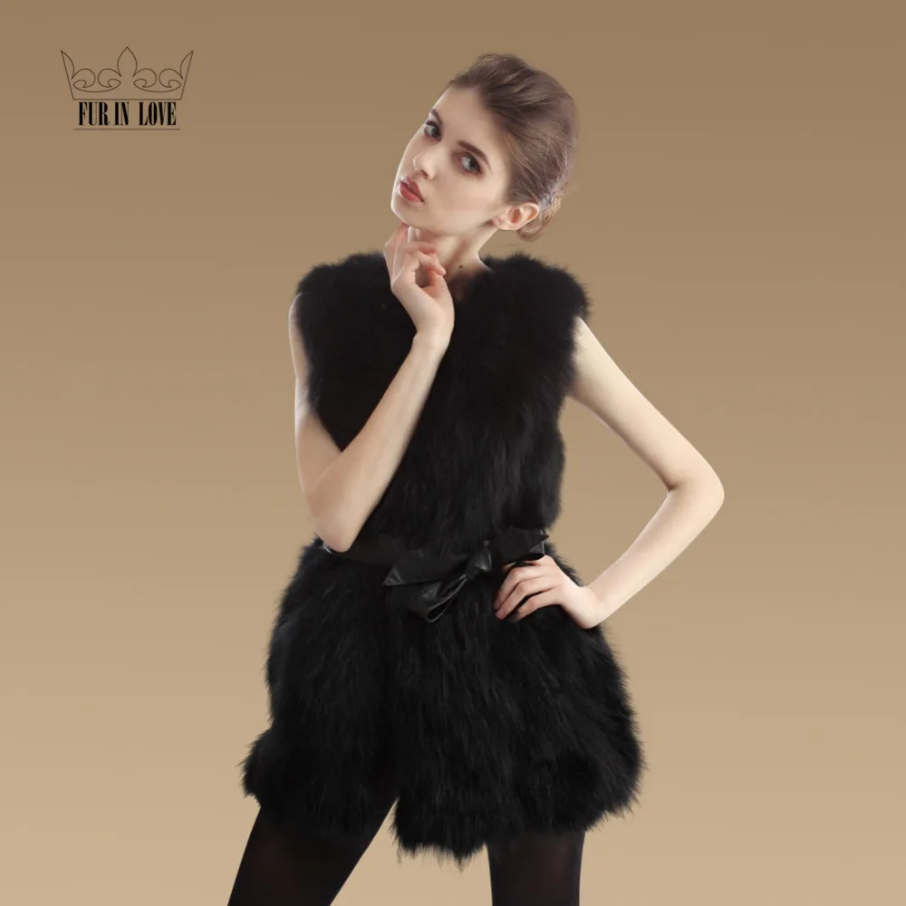 2016 New Fashion Women Genuine Raccoon Fur Vest Lady Long Raccoon Fur Coat Nature Raccoon Fur