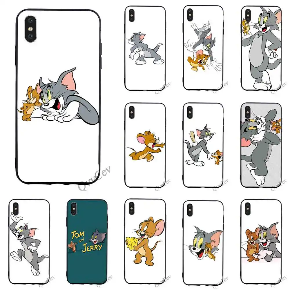 

Colorful Tom And Jerry Phone Case for iPhone 7 Plus Cover XR Xs Max X 8 6 6S 5S 5 SE Covers Back