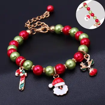 

FENGRISE Santa Claus Bracelets Christmas Decoration Merry Christmas Ornaments Crafts Gift 2020 Navidad Christmas Decor For Home